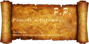 Pinczés Polidor névjegykártya